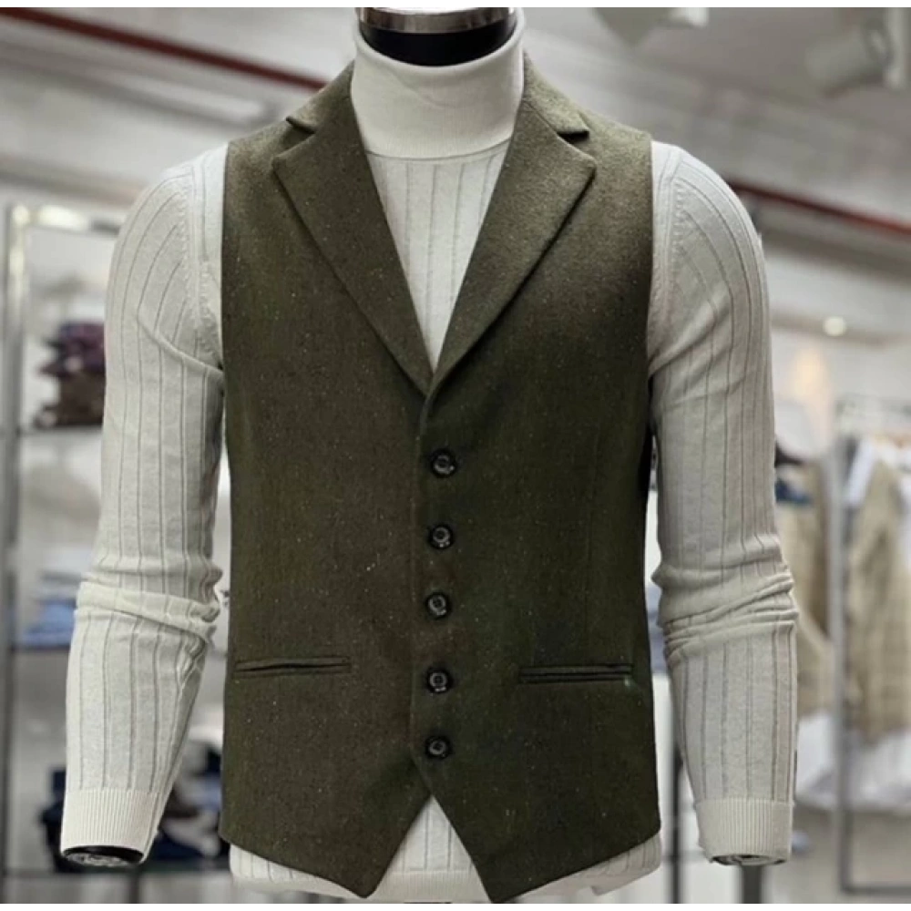 Erkek Haki Yeşili Yelek