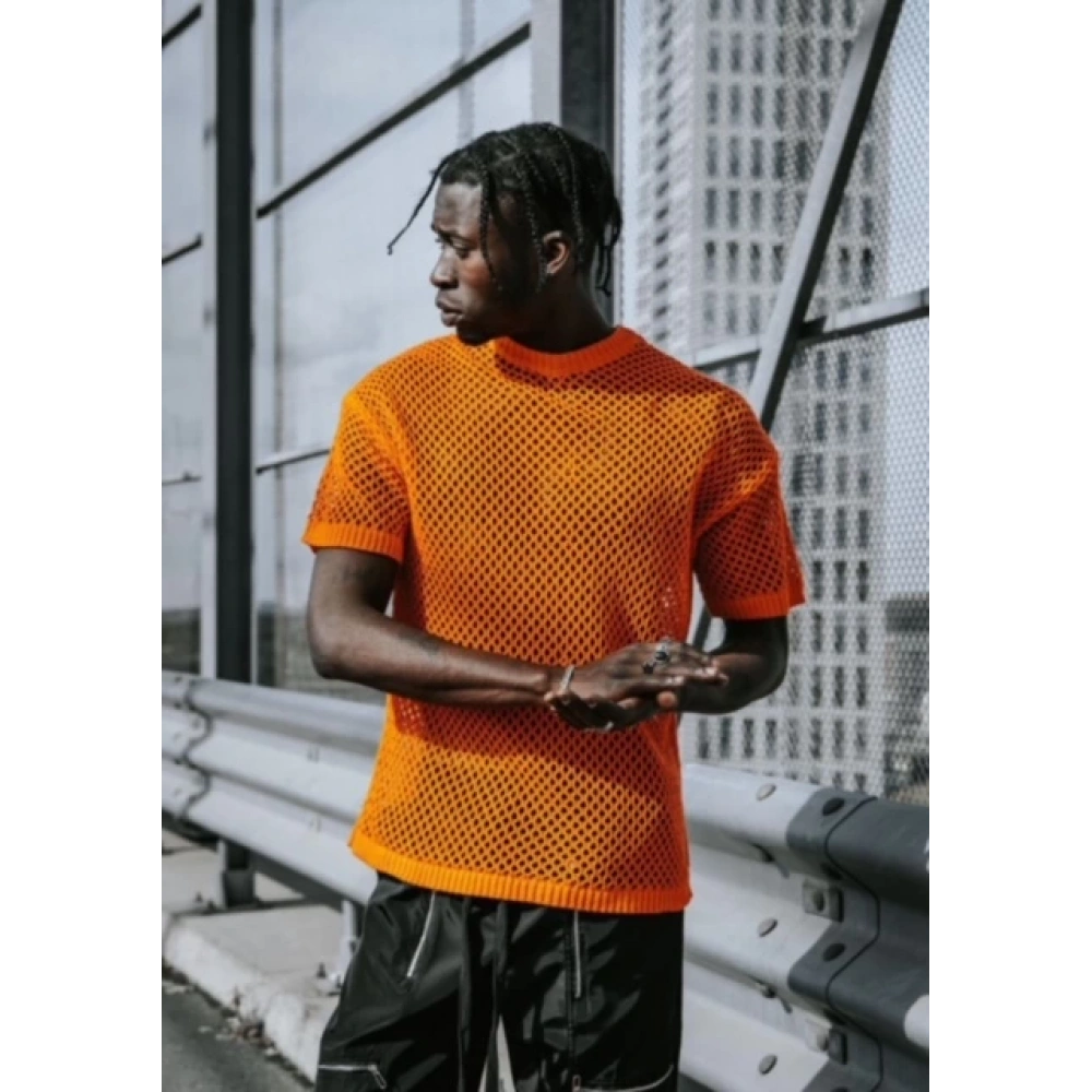 Erkek Turuncu File T-shirt