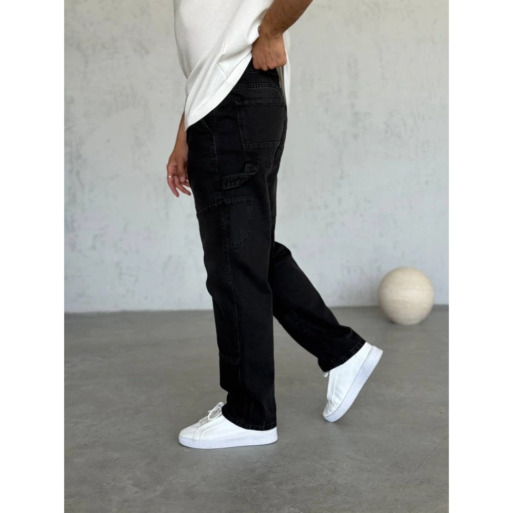 Erkek Siyah Detaylı Pantolon