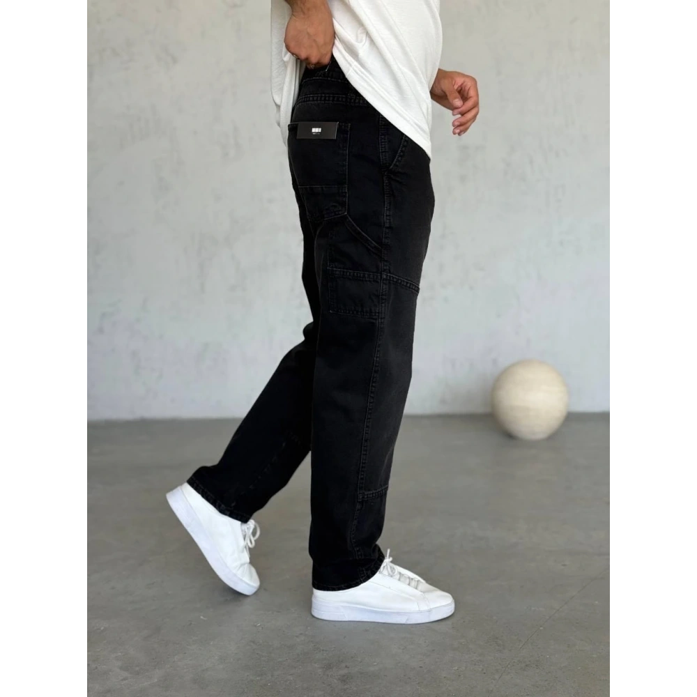 Erkek Siyah Detaylı Pantolon