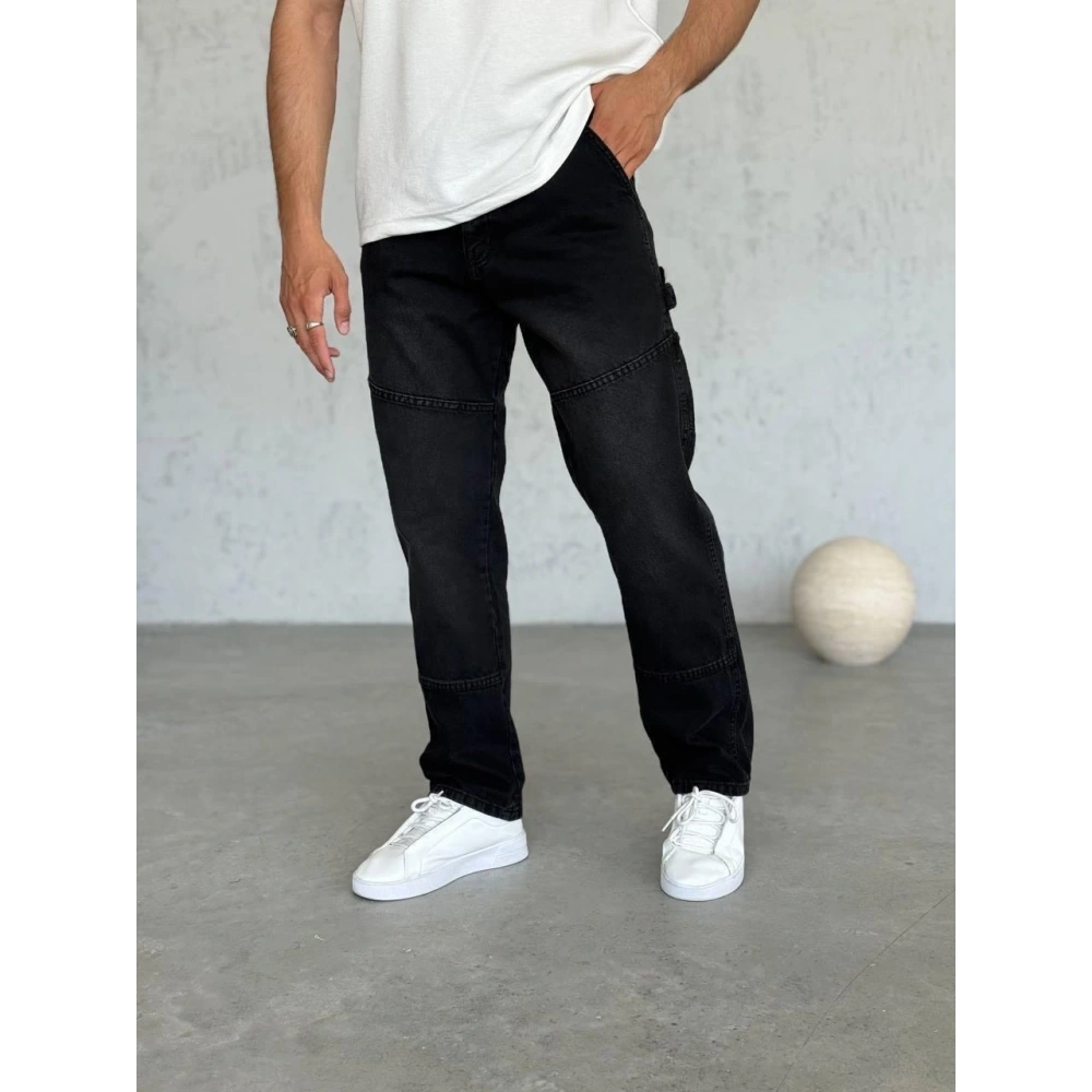 Erkek Siyah Detaylı Pantolon