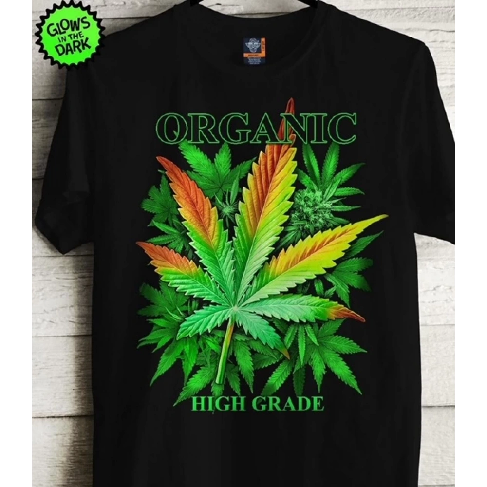 Erkek Siyah Organic Baskılı T-shirt