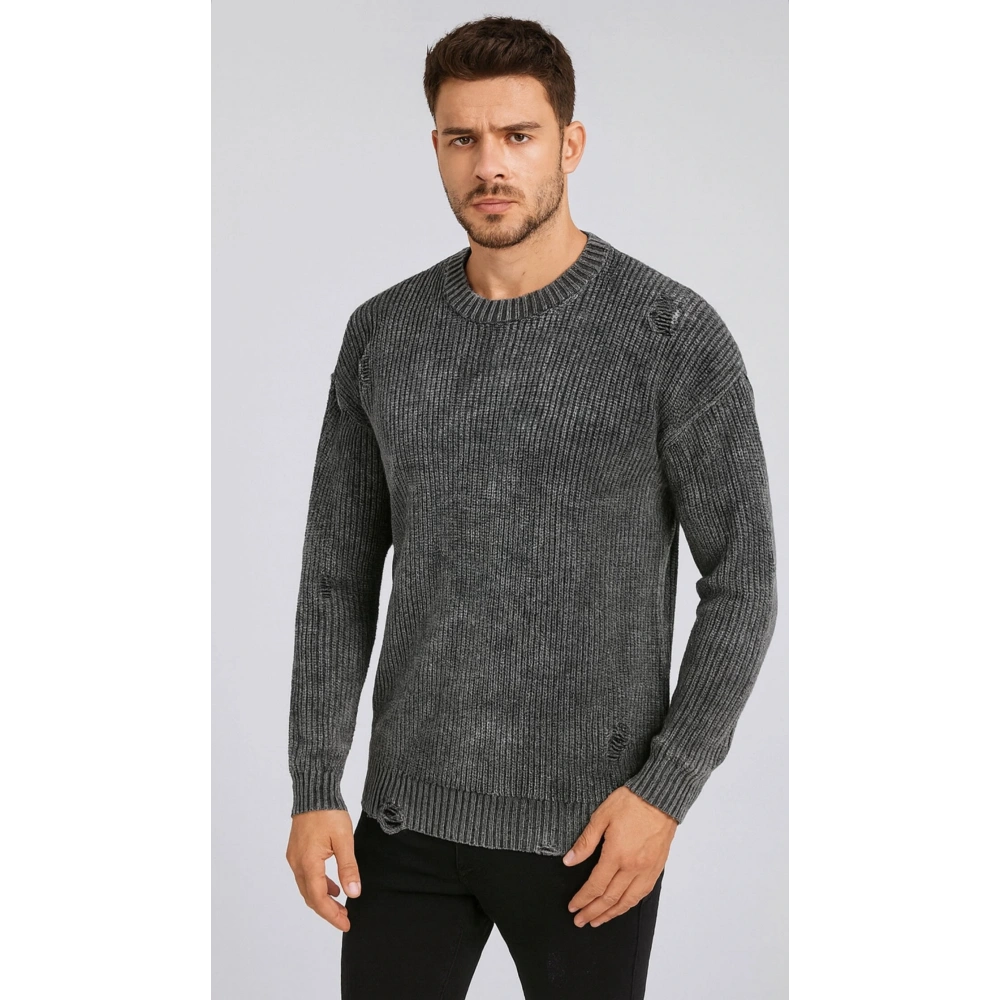 Erkek Gri Triko Kazak