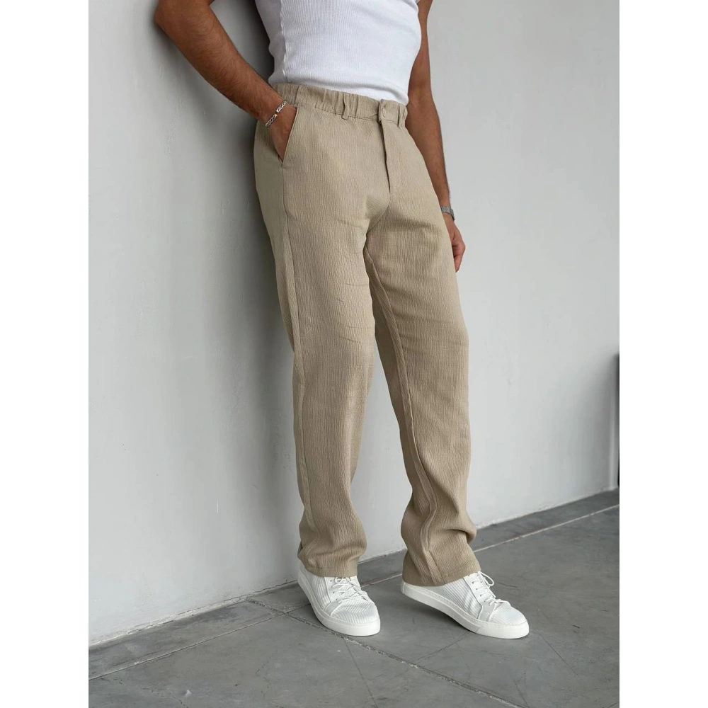 Erkek Krem Yeni Sezon Pantolon
