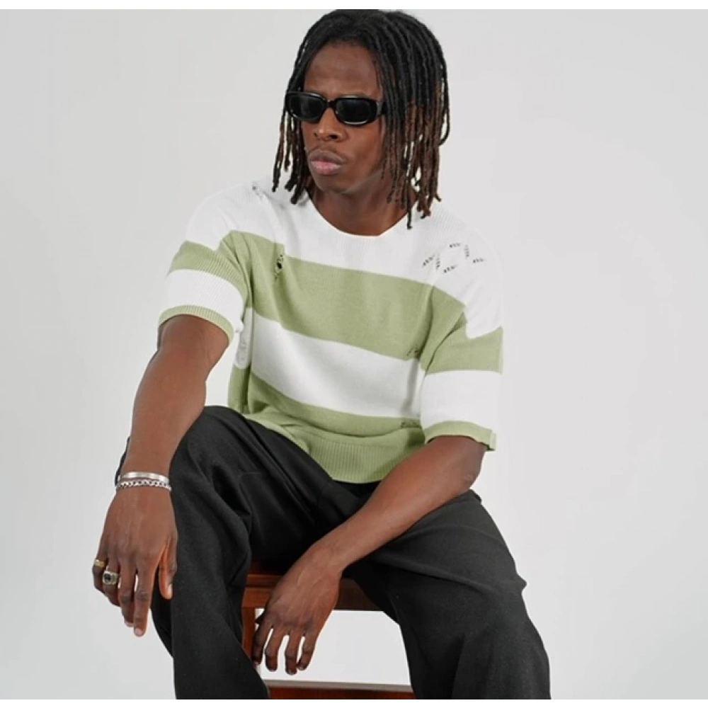 Erkek Su Yeşili Triko T-shirt