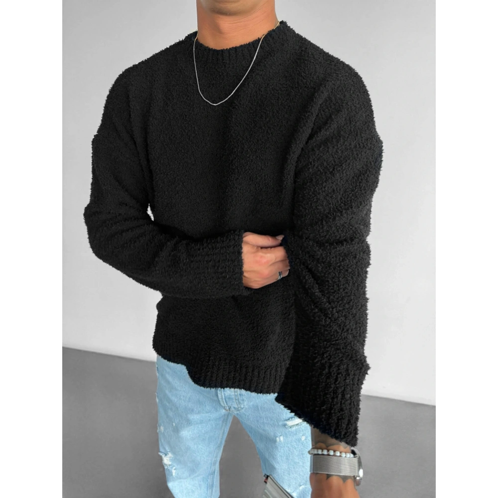 Erkek Siyah Peluş Kazak