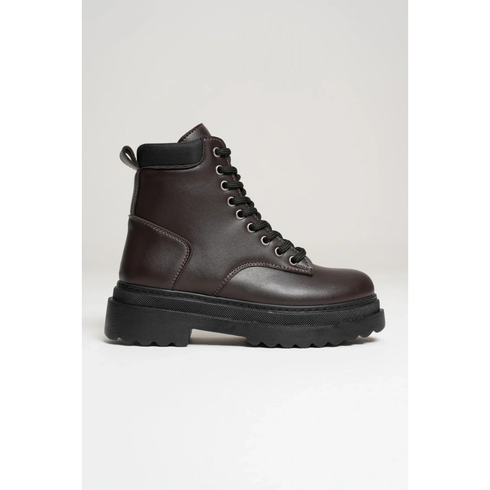 Fiora Özel Tasarım Kadın Kışlık Kalın Tabanlı Acı Kahve Bot