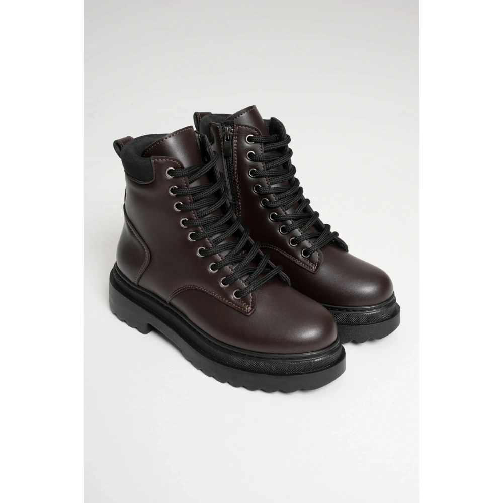 Fiora Özel Tasarım Kadın Kışlık Kalın Tabanlı Acı Kahve Bot