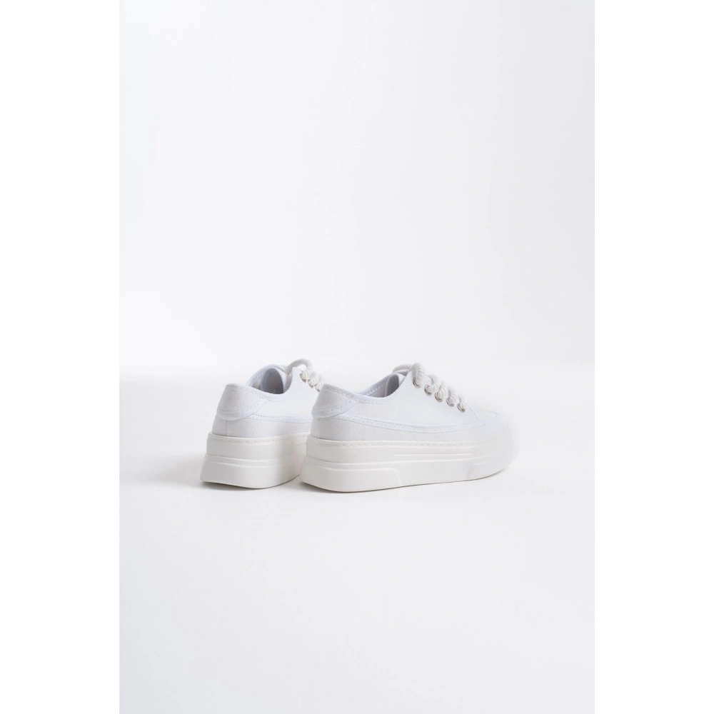 Glown Kadın Beyaz Keten Spor Ayakkabı