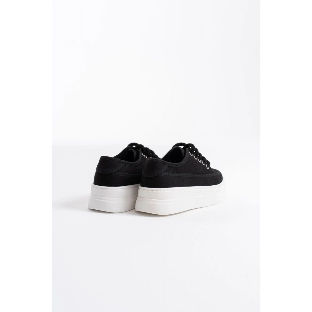 Glown Kadın Siyah Keten Spor Ayakkabı