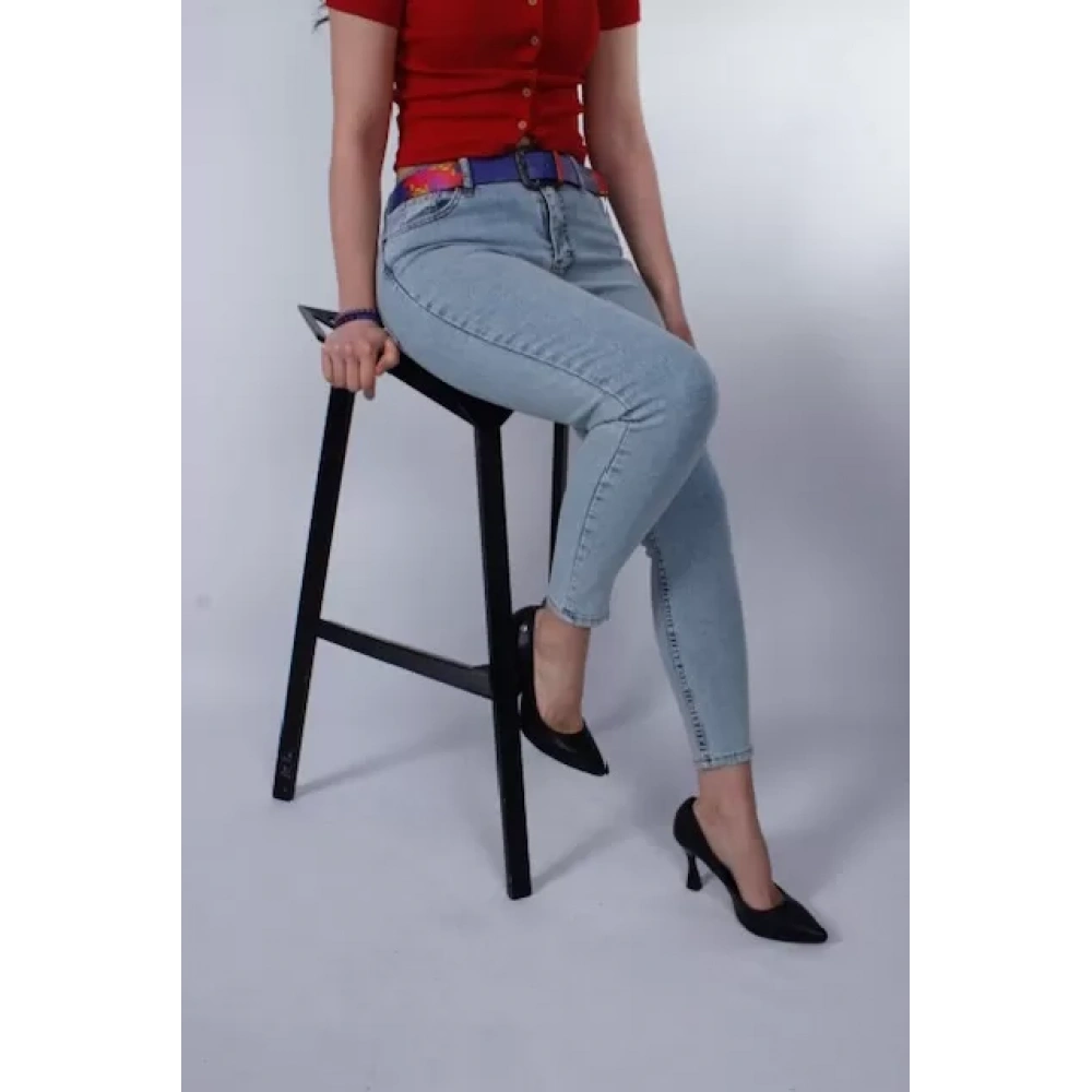Kadın Açık Mavi Jean Pantolon