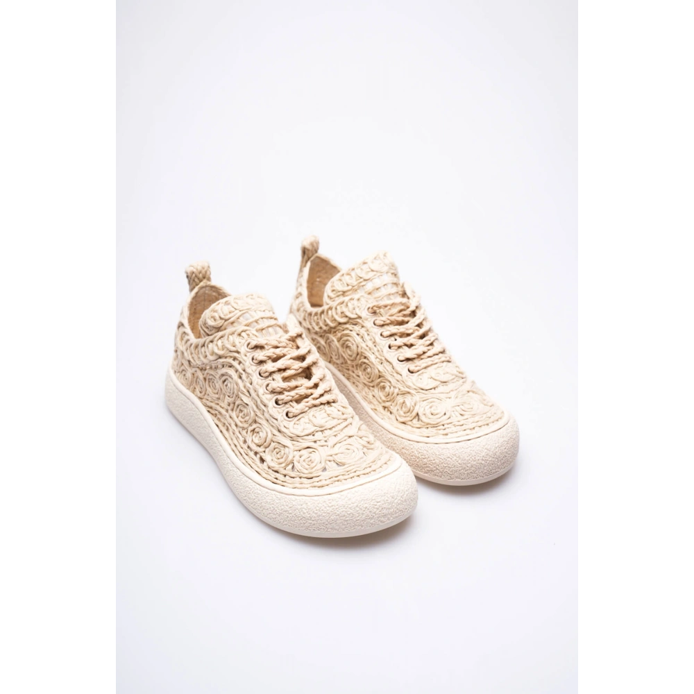 Kadın Bej Örgü Detaylı Günlük Sneaker Rahat ve Hafif Spor Ayakkabı TR01MY01C