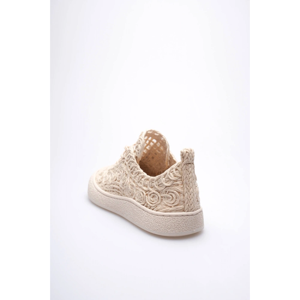 Kadın Bej Örgü Detaylı Günlük Sneaker Rahat ve Hafif Spor Ayakkabı TR01MY01C