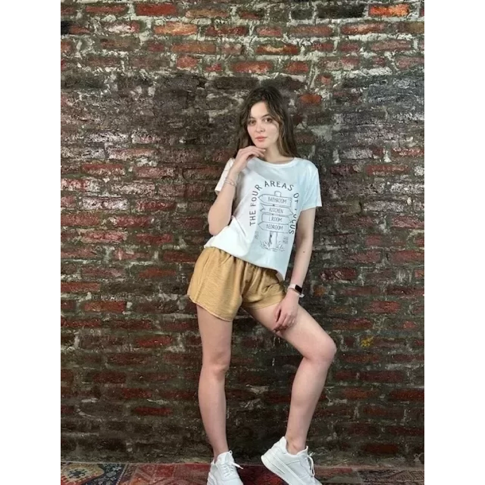 Kadın Beyaz Yazılı Tshirt