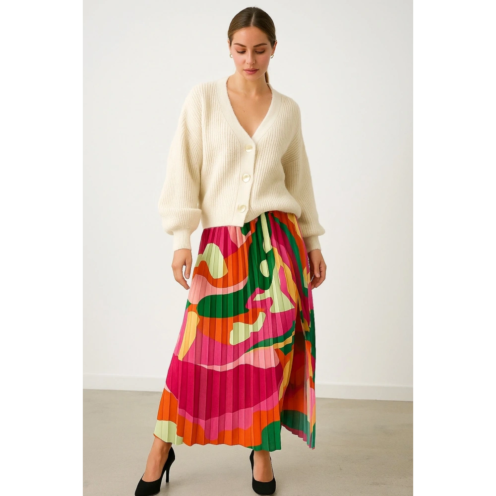 Kadın Çok Renkli Uzun Etek