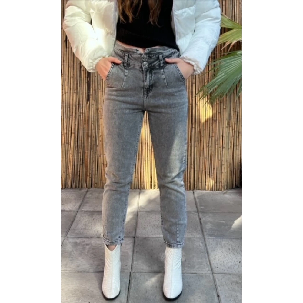 Kadın Gri Kot Pantolon