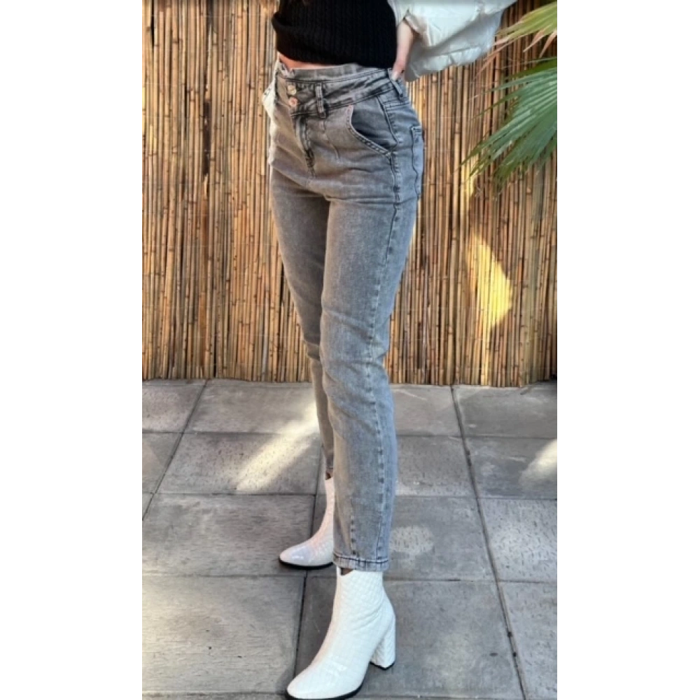 Kadın Gri Kot Pantolon