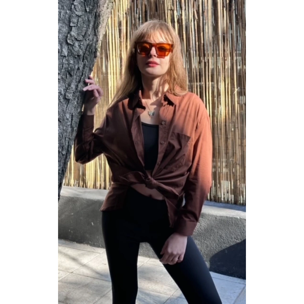 Kadın Kahverengi Gömlek