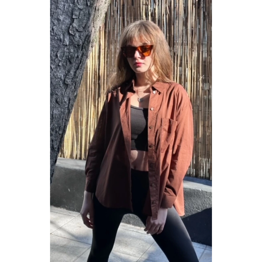 Kadın Kahverengi Gömlek