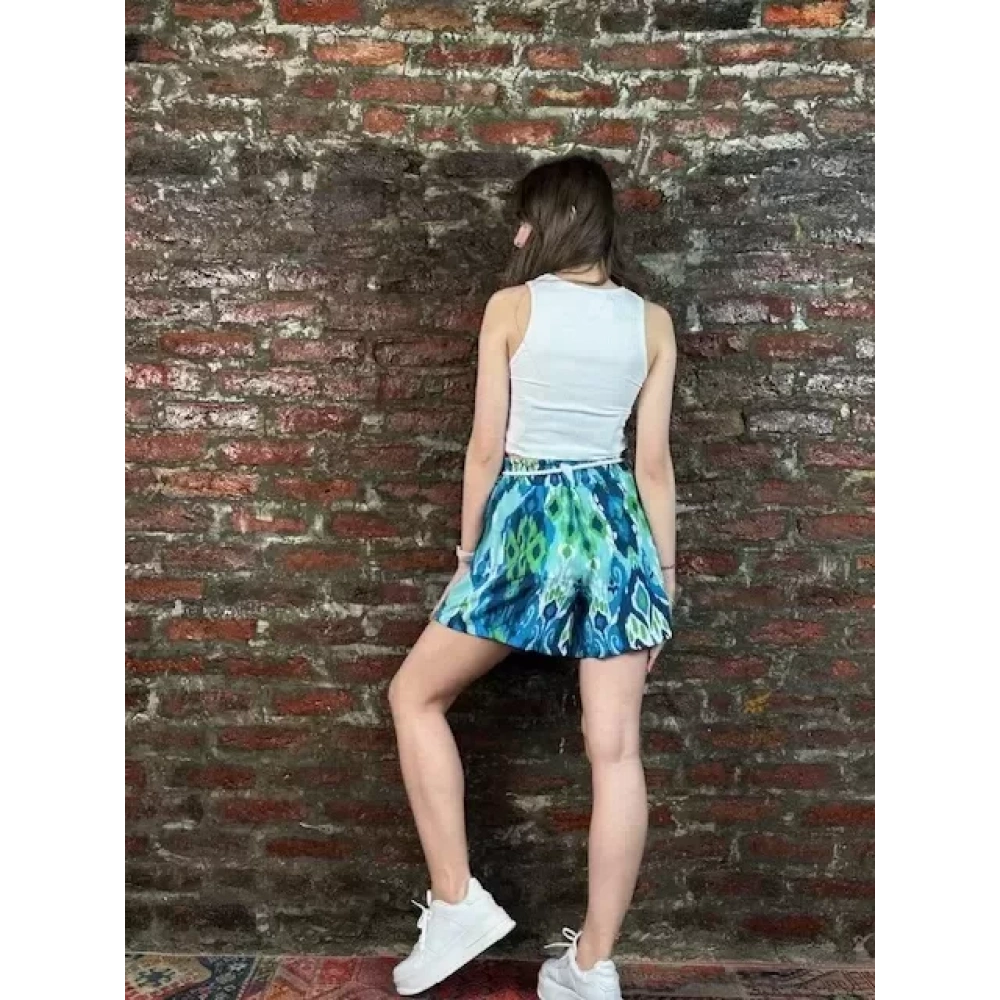 Kadın Mavi Beyaz Şort