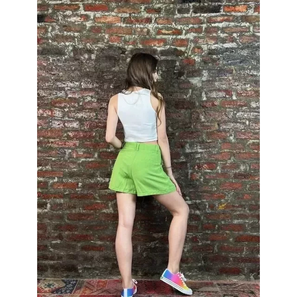 Kadın Fıstık Yeşili Keten Şort
