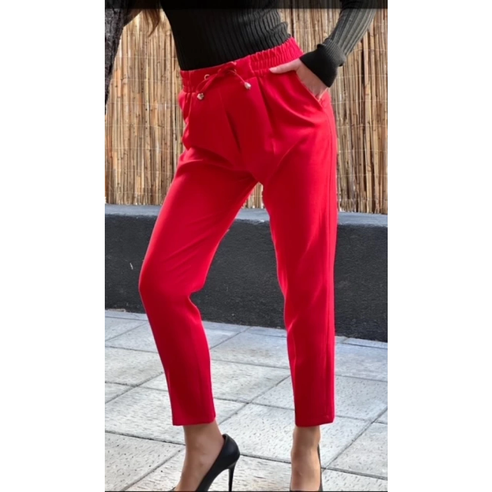 Kadın Kırmızı Kumaş Pantolon