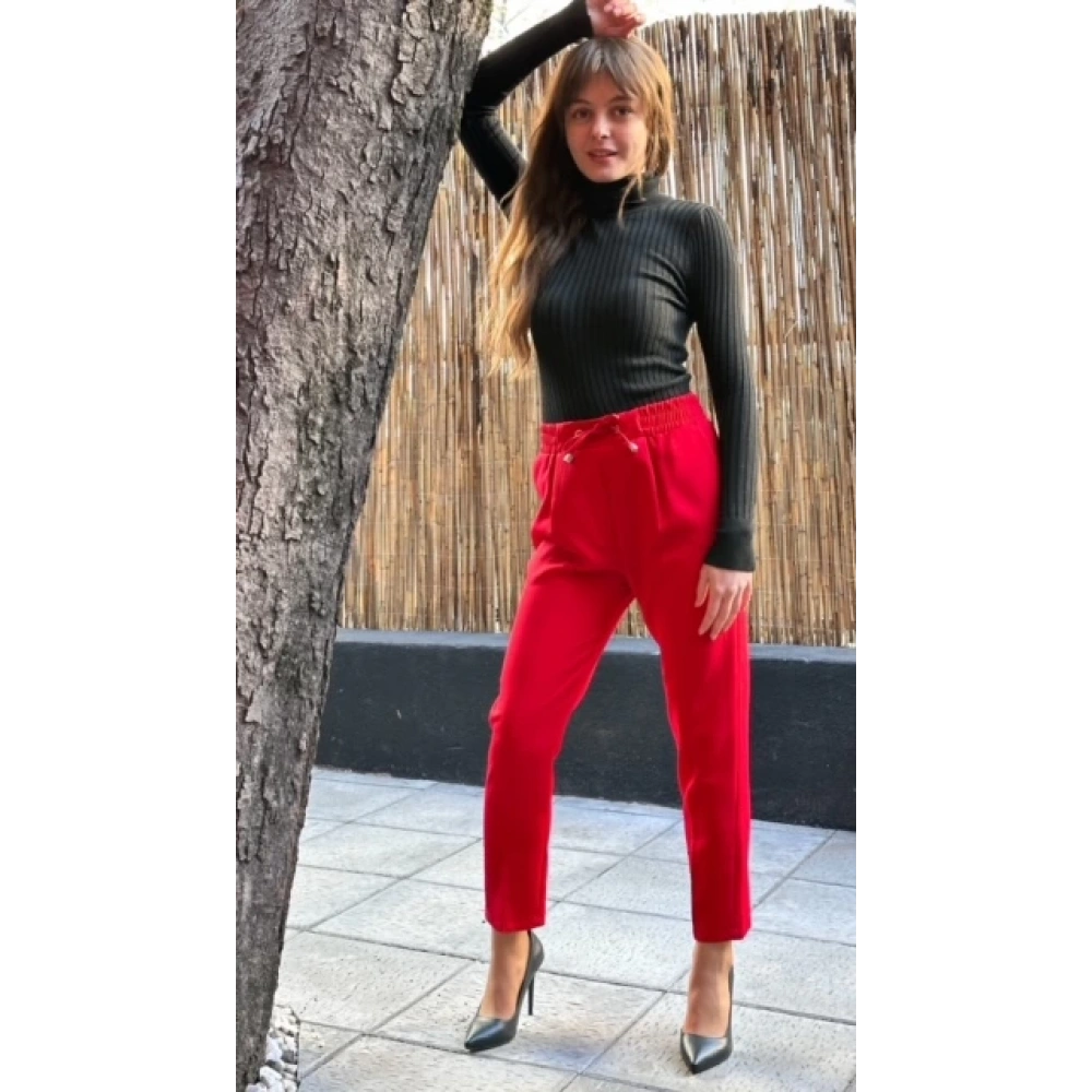 Kadın Kırmızı Kumaş Pantolon