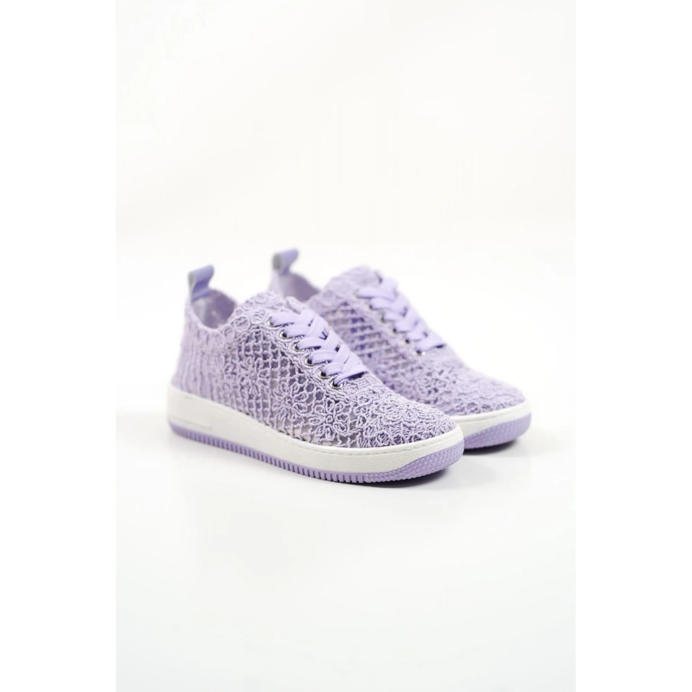 Kadın Lila Örgü Spor Ayakkabı