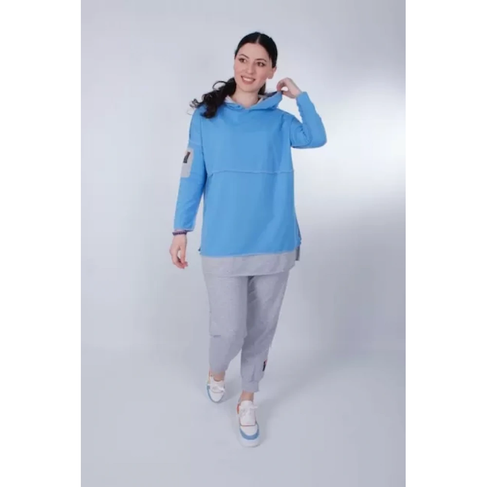 Kadın Mavi-Gri Eşofman Takımı