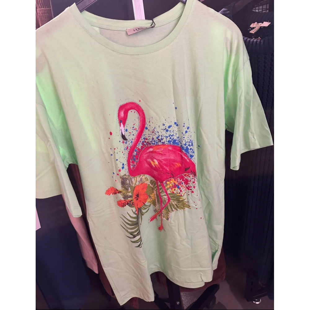 Kadın Yeşil Desenli Tshirt