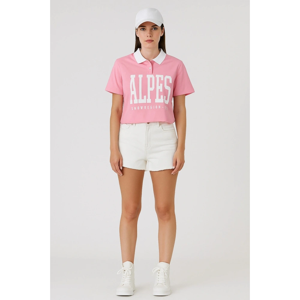 Kadın Pembe Yazılı Tshirt