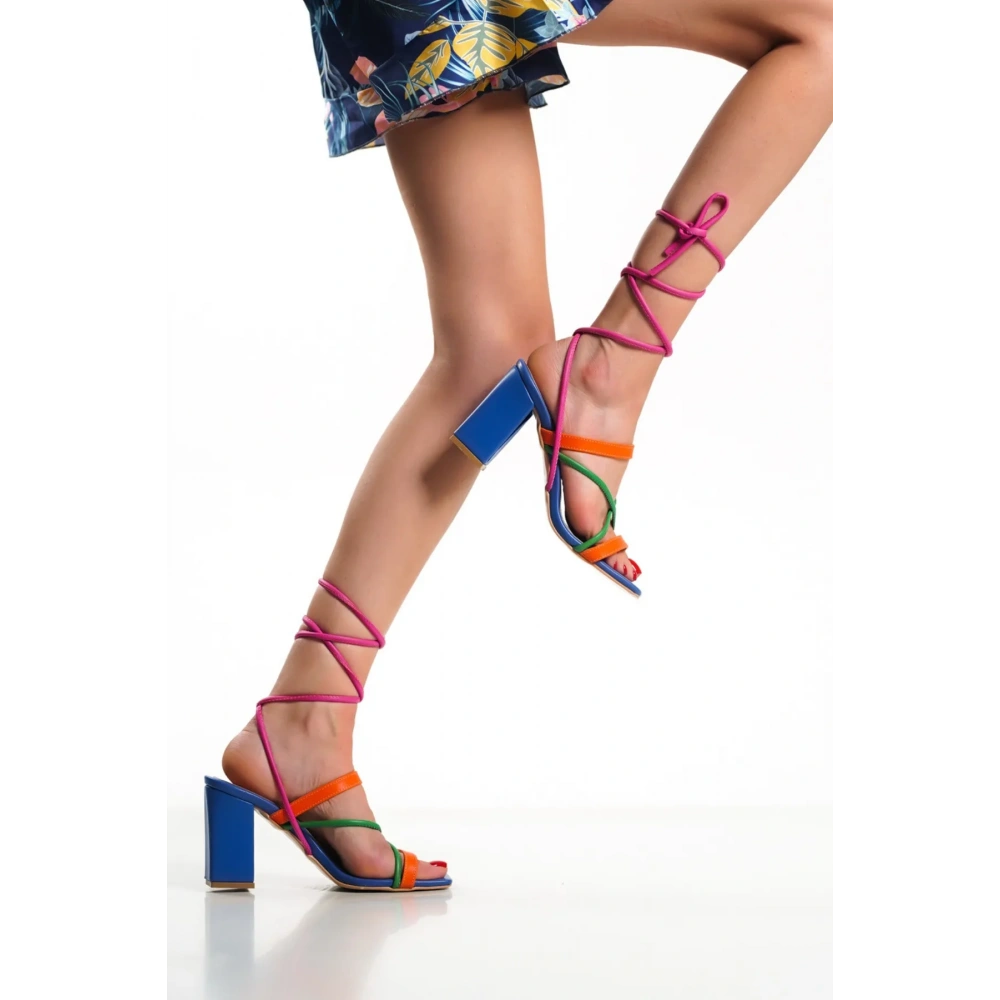 Kadın Pierre Cardin Renkli Bağlamalı Sandalet