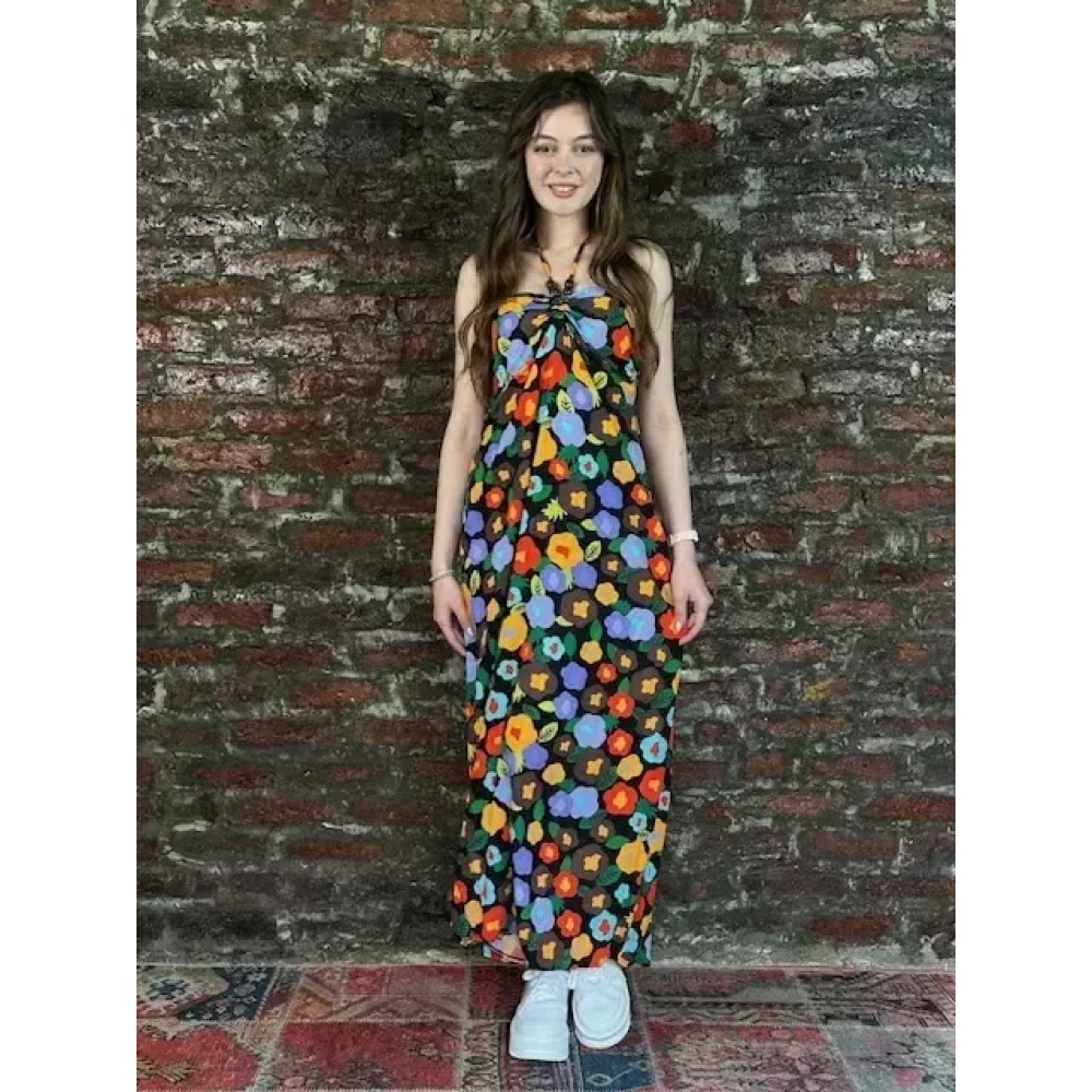 Kadın Renkli Uzun Elbise