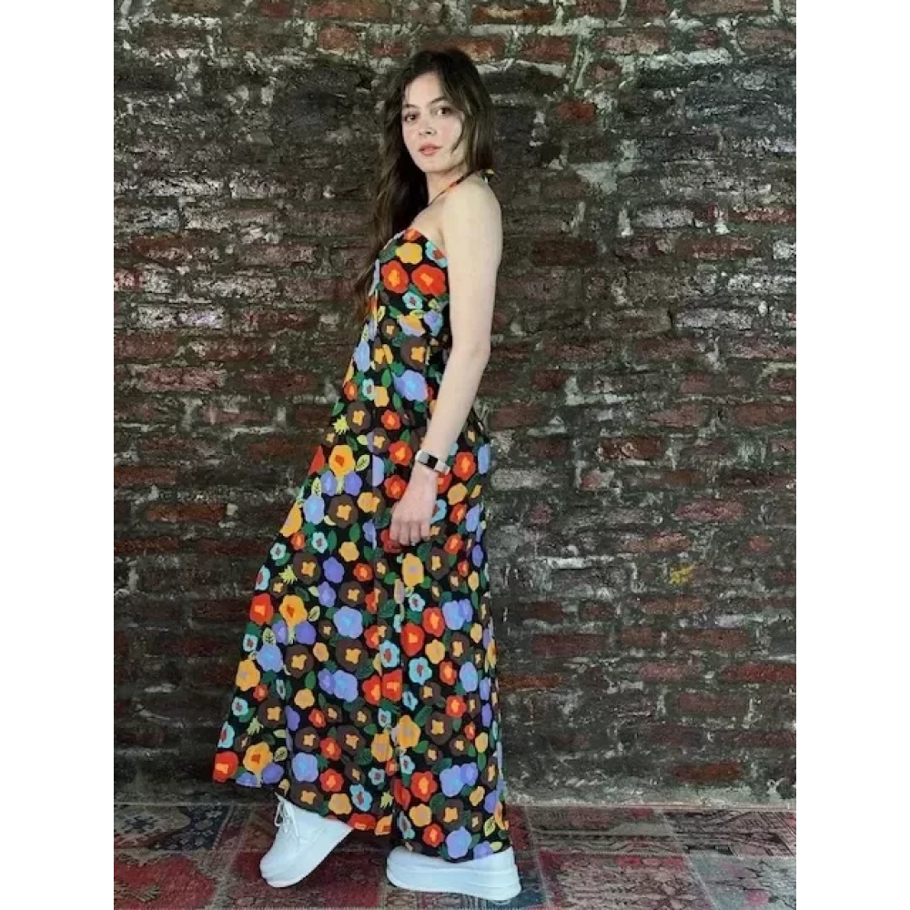 Kadın Renkli Uzun Elbise