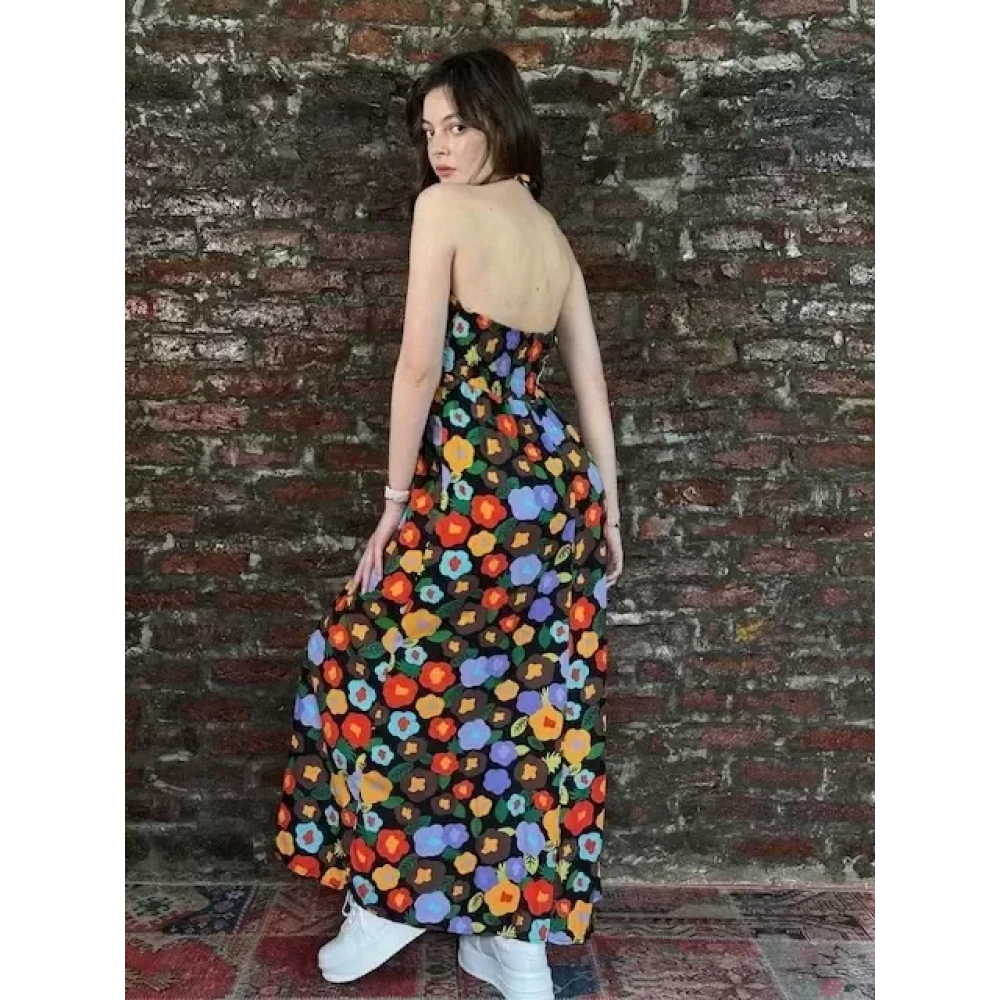 Kadın Renkli Uzun Elbise