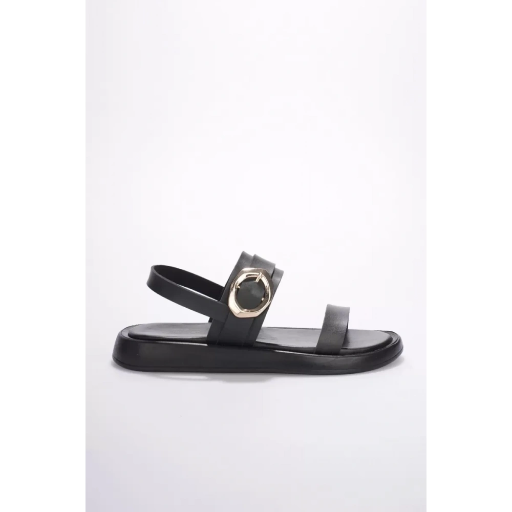 Kadın Siyah 2cm Topuk Boyu Yazlık Rahat Sandalet TR27MY05A