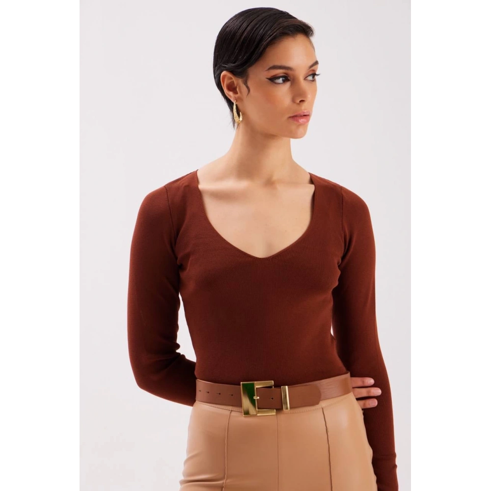 Kadın Kahverengi Bluz