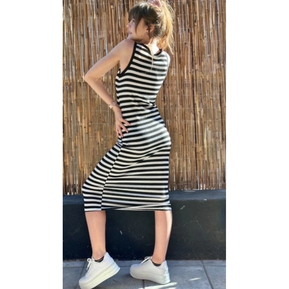 Kadın Siyah Çizgili Elbise