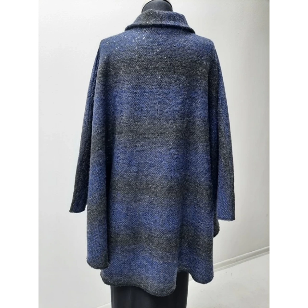 Kadın Siyah-Lacivert Kışlık Panço