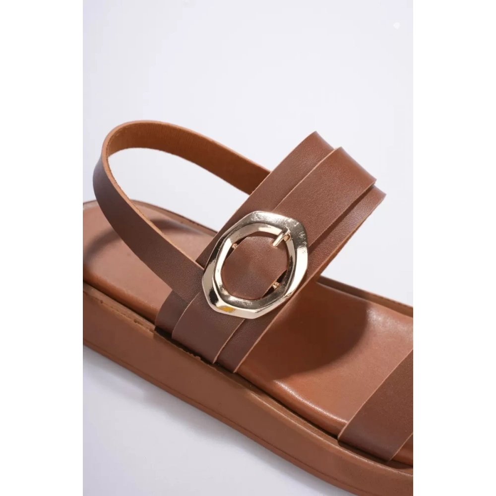 Kadın Taba 2cm Topuk Boyu Yazlık Rahat Sandalet TR27MY05B