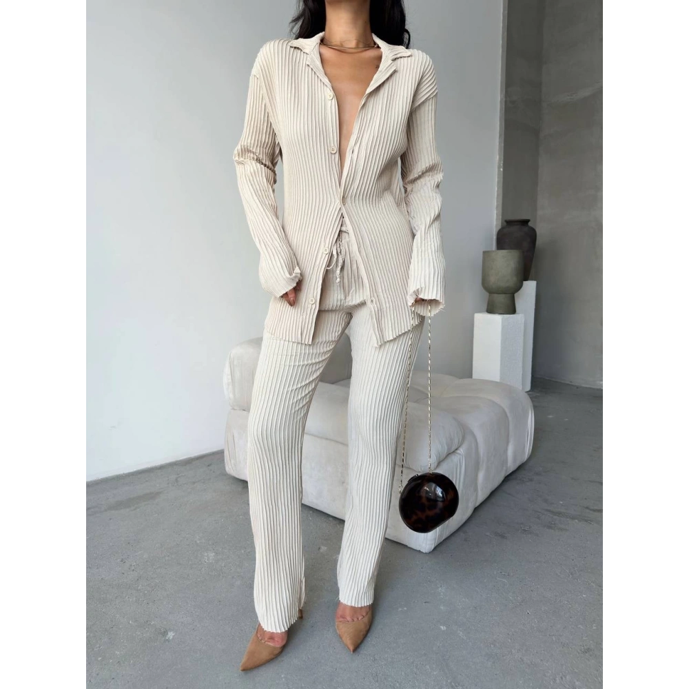 Kadın Taş Düğmeli Takım