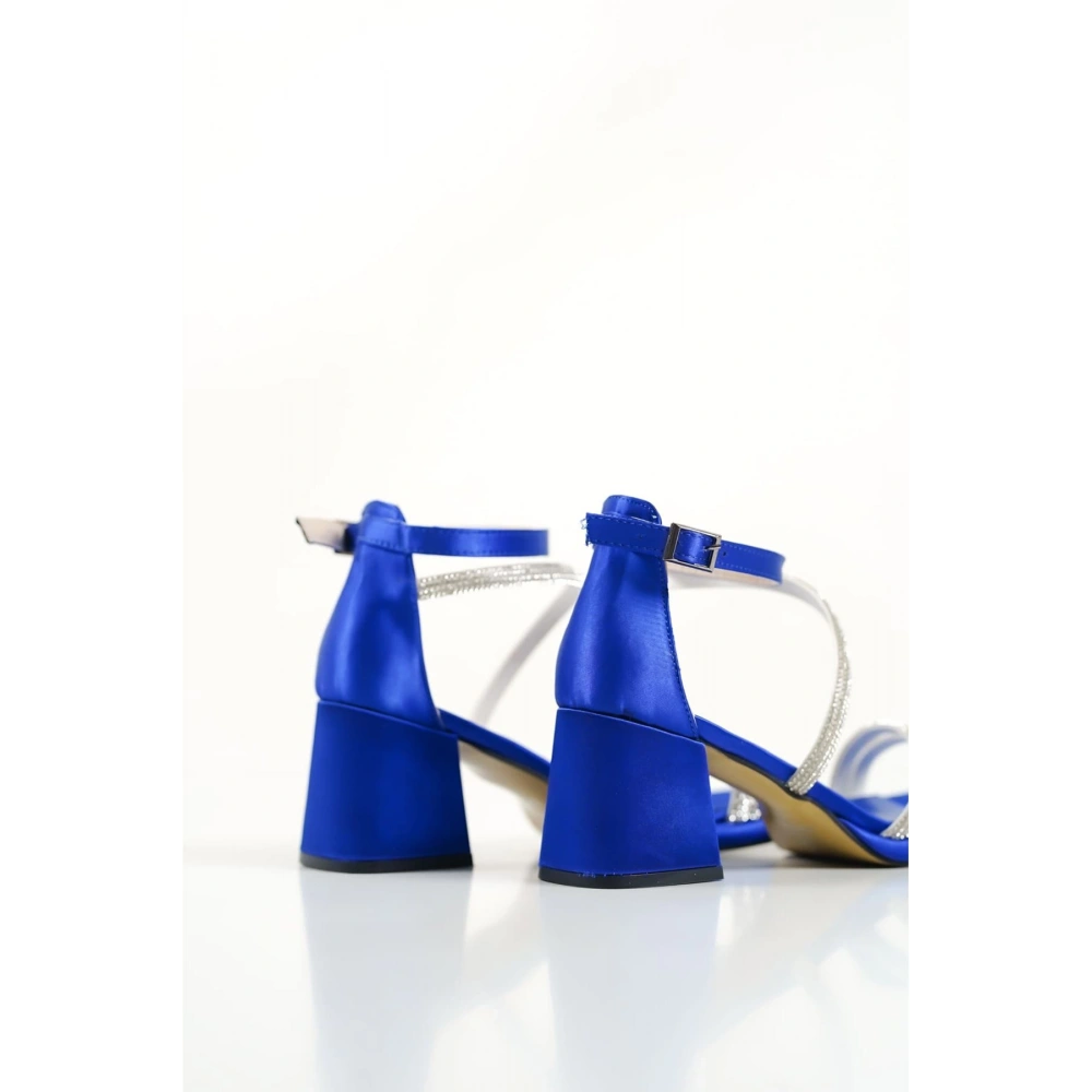 Kadın Saks Mavi Yeni Sezon Topuklu Sandalet