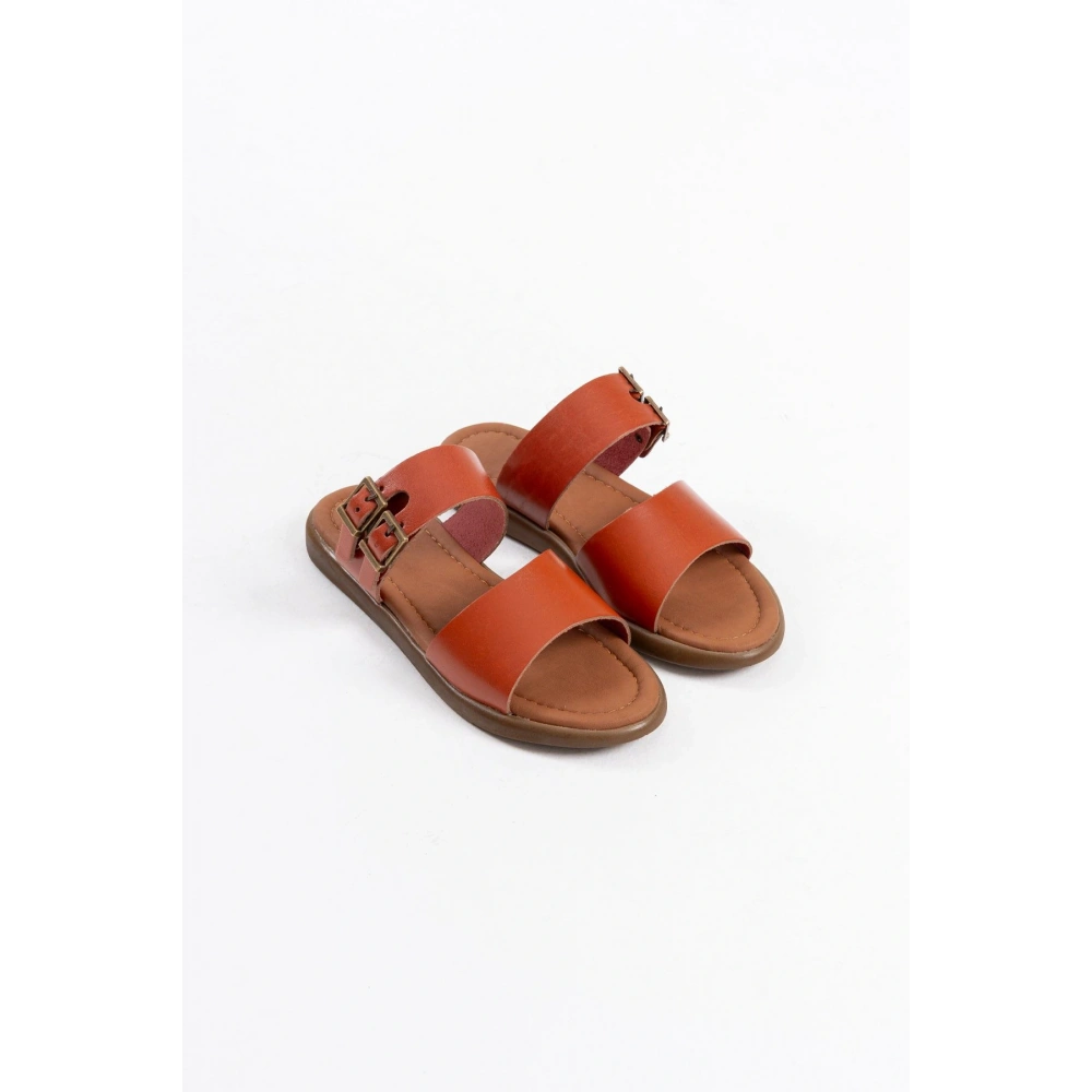 Kares Kiremit Hakiki Deri Terlik