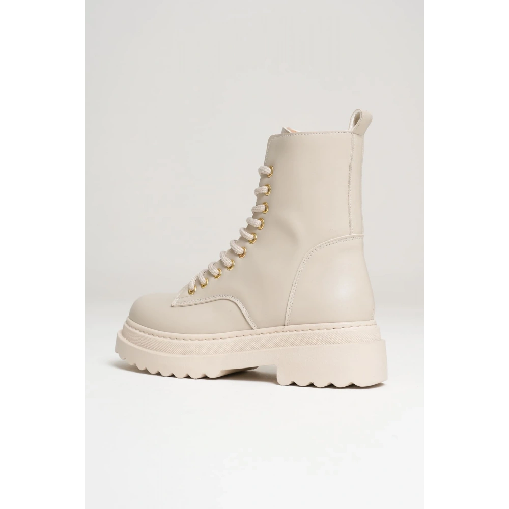 Karma Özel Tasarım Kışlık Bej Kalın Tabanlı Kadın Bot