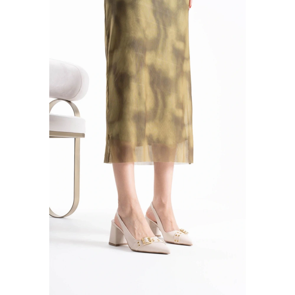 Keira Bej Cilt Kadın Topuklu Ayakkabı