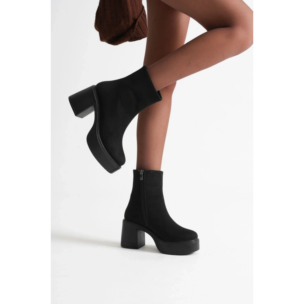 Keti Kadın Siyah Süet Topuklu Bot