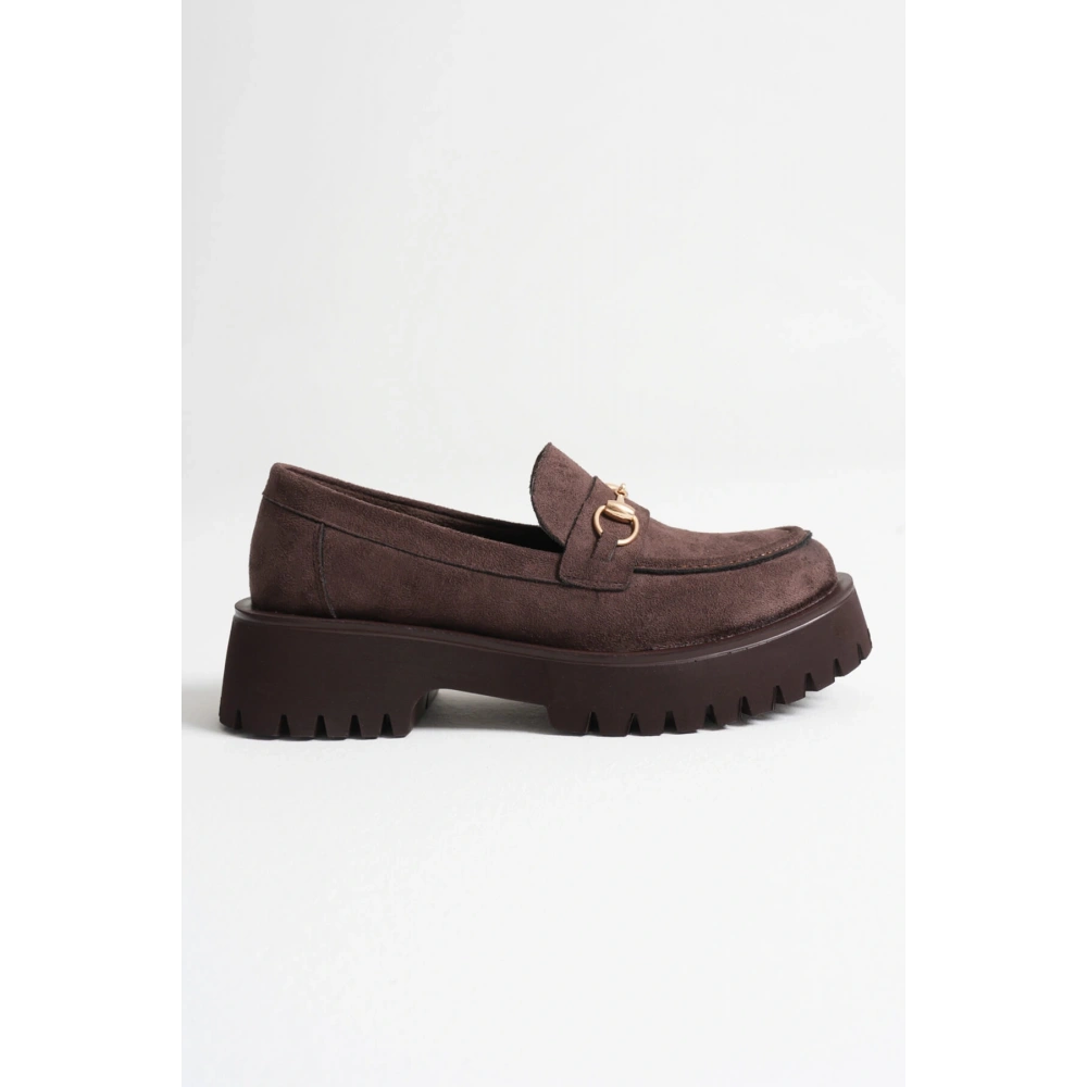 Lara Toka Detaylı Acı Kahve Süet Günlük Loafer Ayakkabı