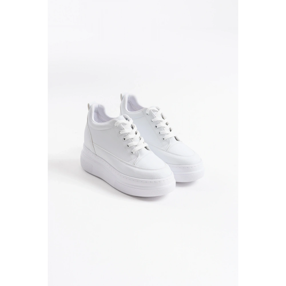 Lauren Kadın Gizli Topuk Mat Beyaz Spor Ayakkabı