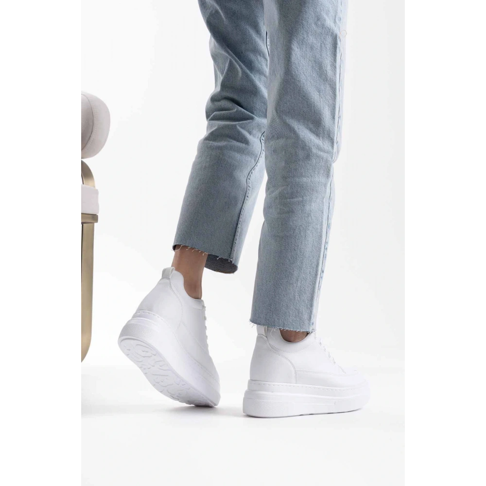 Lauren Kadın Gizli Topuk Mat Beyaz Spor Ayakkabı