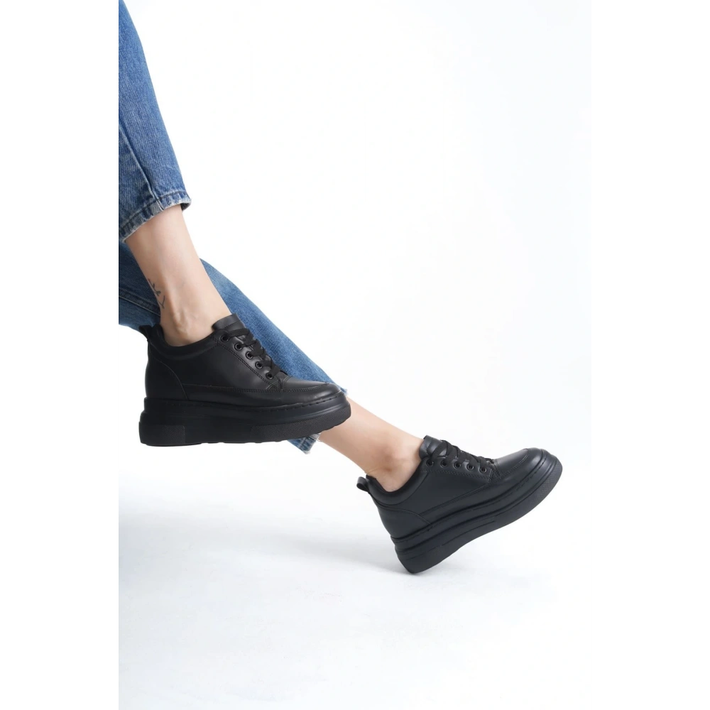 Lauren Kadın Gizli Topuk Mat Siyah Spor Ayakkabı